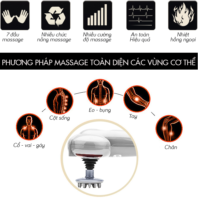 Máy massage cầm tay FUKI JAPAN FK-510 (7 đầu)