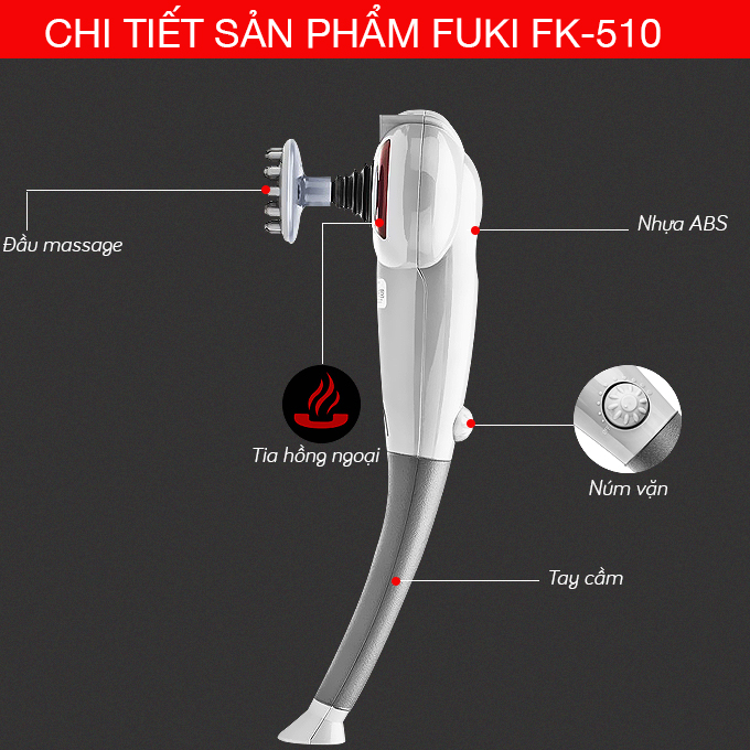 Máy massage cầm tay FUKI JAPAN FK-510 (7 đầu)