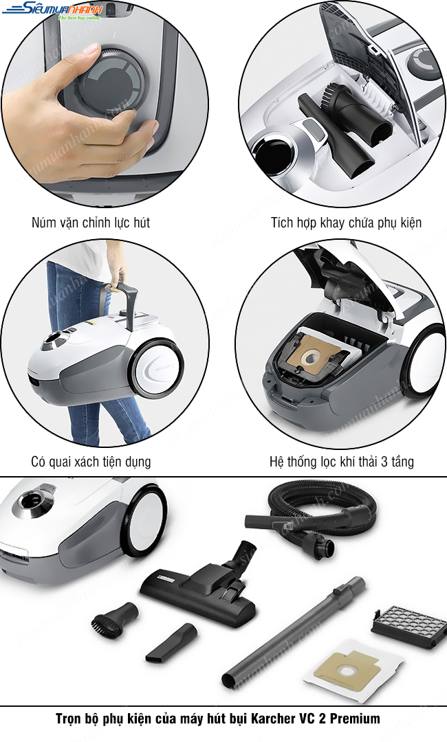 Máy hút bụi Karcher VC 2 Premium *KAP