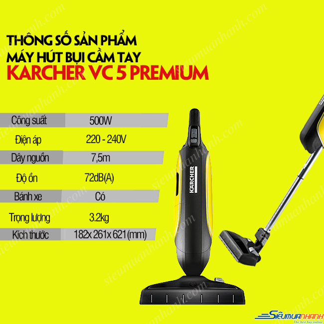 Máy hút bụi cầm tay Karcher VC 5 Premium