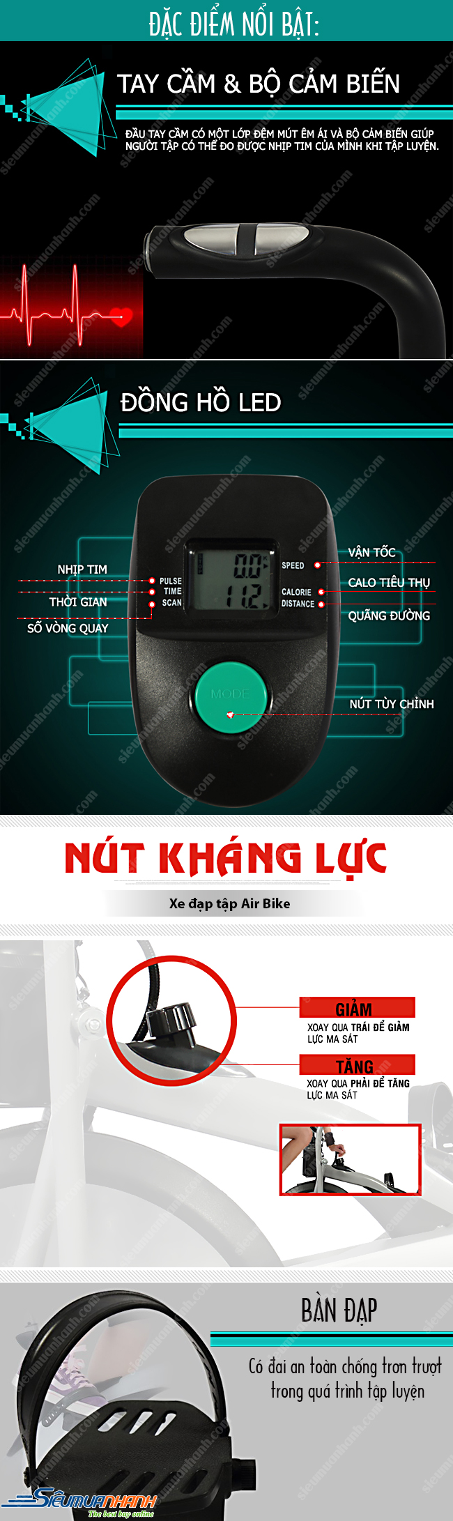 Xe đạp tập thể dục Air Bike