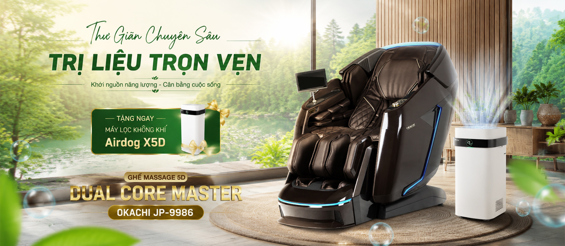 Ghế massage 5D DUAL CORE MASTER OKACHI JP-9986