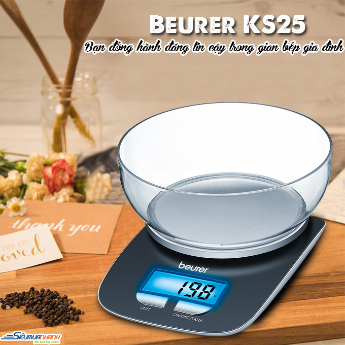 Cân nhà bếp cân làm bánh điện tử Beurer KS25
