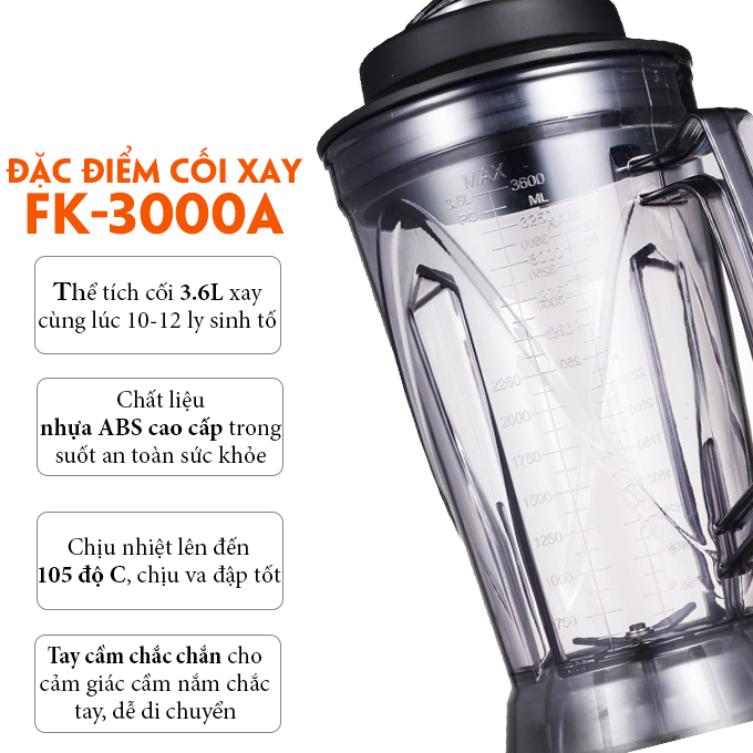 Máy xay sinh tố công nghiệp Fuki FK-3000A (Ảnh 3)