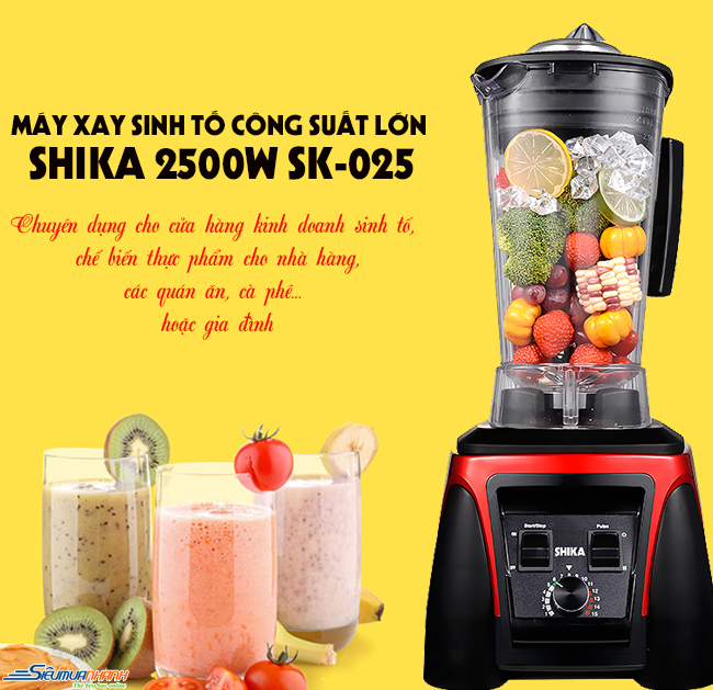 Bảng điều khiển máy xay sinh tố Shika 2500W
