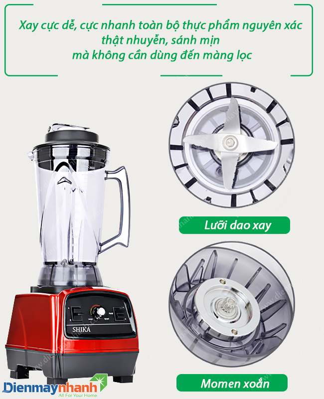 Điều khiển dễ dàng máy xay sinh tố Shika