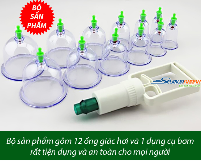 Bộ Giác Hơi Không Dùng Lửa 12 Ống (Loại Cao Cấp)